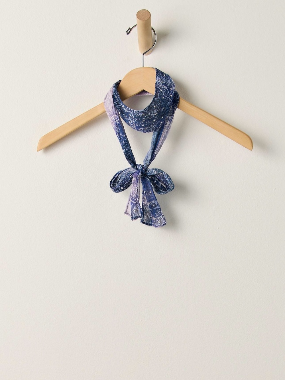 Free People Blue Paisley Neck Scarf